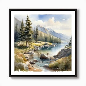 Peaceful Landscapes Watercolor Trending On Artstation Sharp Focus Studio Photo Intricate Detail (15) Art Print