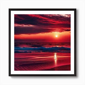 Sunset On The Beach 831 Art Print