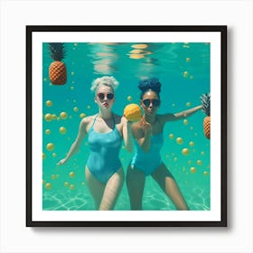 Two Women In Swimsuits Art Print