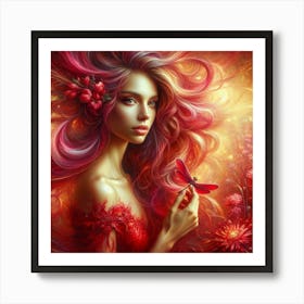 Beautiful Girl With Red Hair 1 Art Print