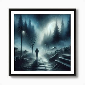 Dark Night In The Forest Art Print