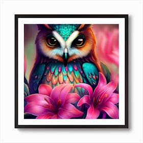 Colorful Owl 3 Art Print