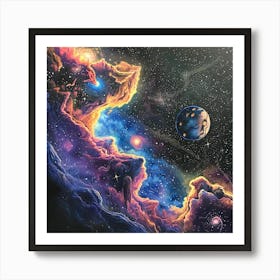 Galaxy Painting Art Print