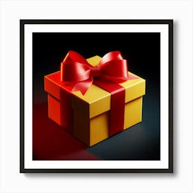 Gift Box With Red Ribbon 5 Art Print