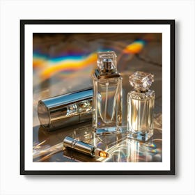 Perfume Bottles On A Table Art Print