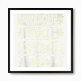 70th Birthday Gifts Awesome Since October 1952 70 Years Old Art Print