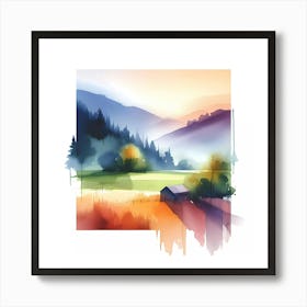 Watercolor Landscape Painting 17 Art Print