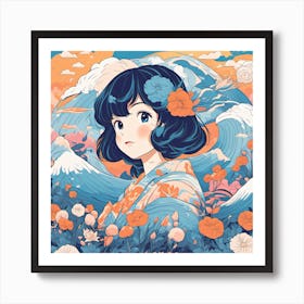 Japanese Girl Art Print