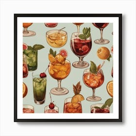 Default Vintage Cocktails For Different Seasons Aesthetic 1 Art Print