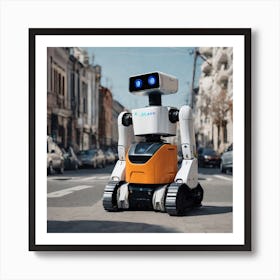 Robot On The Street 14 Art Print