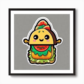 Mexican Taco Sticker 2d Cute Fantasy Dreamy Vector Illustration 2d Flat Centered By Tim Burt (12) Art Print