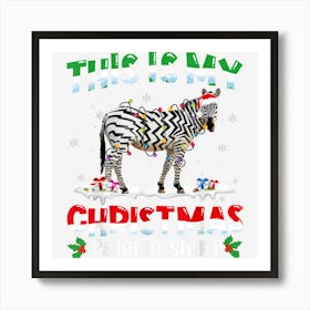 This Is My Christmas Pajama Shirt Cute Zebra Animals Art Print