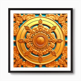 Golden Buddhist Temple Art Print