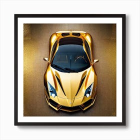 Gold Lamborghini 3 Art Print