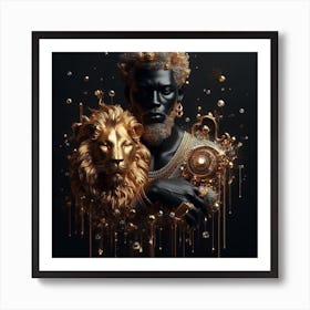 Gold Lion Art Print