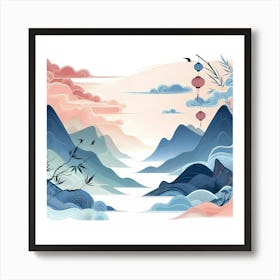 Chinese Landscape Painting 2 Art Print