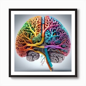 Colorful Human Brain 1 Art Print