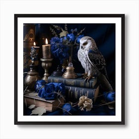 Owl Desk scape Art Print