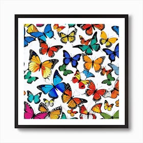 Colorful Butterflies 16 Art Print