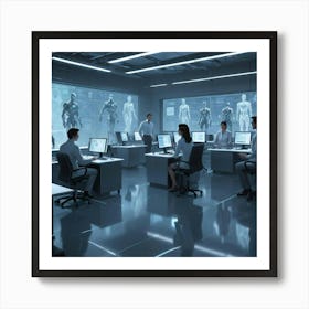 Futuristic Office 6 Art Print