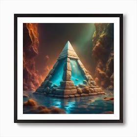 Pyramid In The Water 1 Art Print