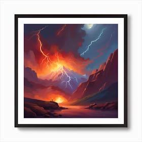 Lightning In The Sky Art Print