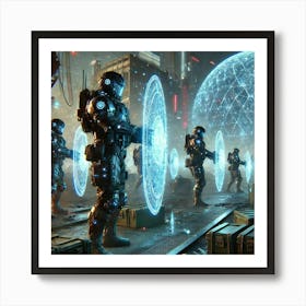 A Futuristic Sci Fi Scene Highlighting Shieldbeare Art Print