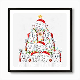 Oh Dentistree Cute Tooth Christmas Tree Matching Xmas Family Art Print