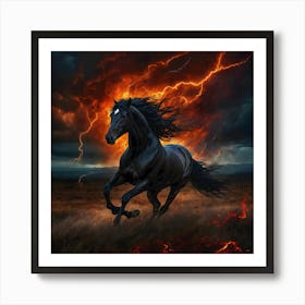 Majestic Horse Amidst Stormy Backdrop Art Print