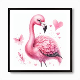 Valentine's day, Flamingo 1 Art Print