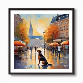 Dog In The City Art Print