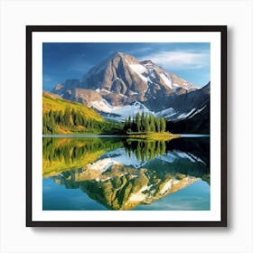 Mountain Reflected In Water Art Print