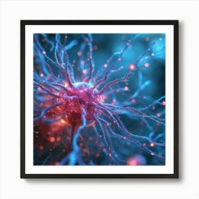 A Head Like 3d Render Nucleoli Luminescing In An Intricate Network Of Neural Connections Depicts A (6) Art Print