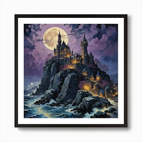 Castle At Night 1 Art Print