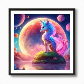 Unicorn In Space Art Print