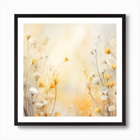 White And Yellow Flowers Art Print