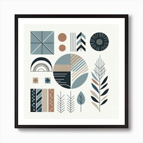 Scandinavian style, Four elements 3 Art Print