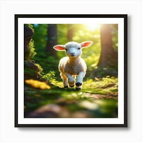 Little Lamb In The Woods Art Print
