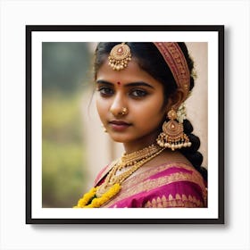 indian girl jewel ai illustration art 2 Art Print