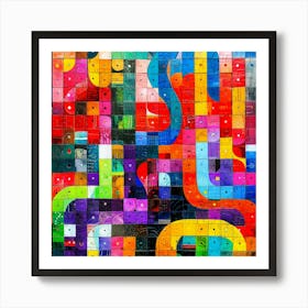 Colored Channels - Vivid Tubular Art Print