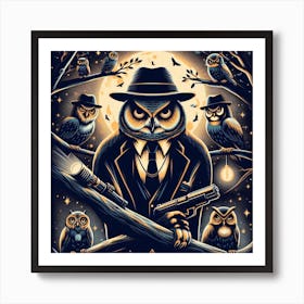 Owls maffia 2 Art Print