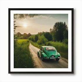 Vw Beetle On The Road Art Print