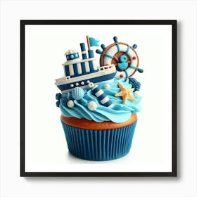 Cupcake With A Boat Art Print