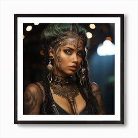 Young Woman With Tattoos Poster