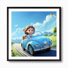 Shivangi Chavda A Light Blue Coloured 3d Car Open From Top A Cu De2cf193 0a2f 499c 93f6 Ffe27974dbce Art Print