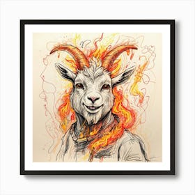 Goat Of Fire 18 Art Print