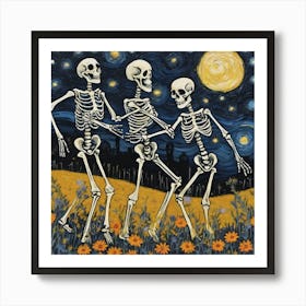 Skeletons Dancing 1 Affiche