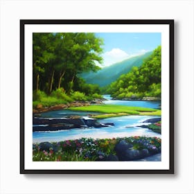 River In The Woods 1 Art Print