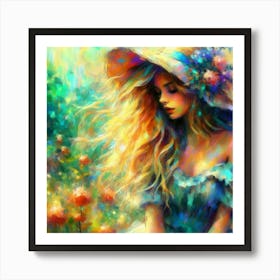 Girl In A Hat Art Print