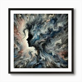 Woman In The Water Art Print